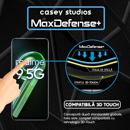 Folie Sticla MaxDefense+ - Realme 9 5G - Negru