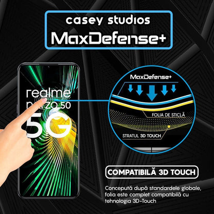Folie Sticla MaxDefense+ - Realme 9 Pro/Narzo 50 - Negru