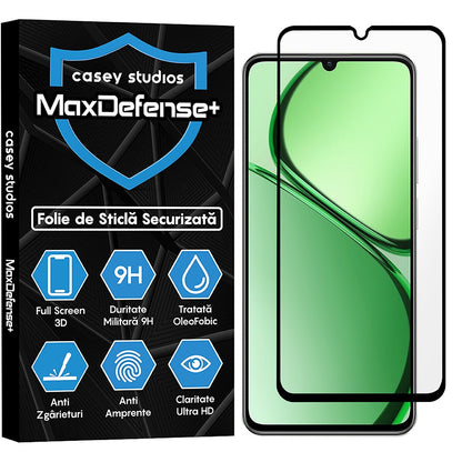 Folie Sticla MaxDefense+ - Realme C63 - Negru
