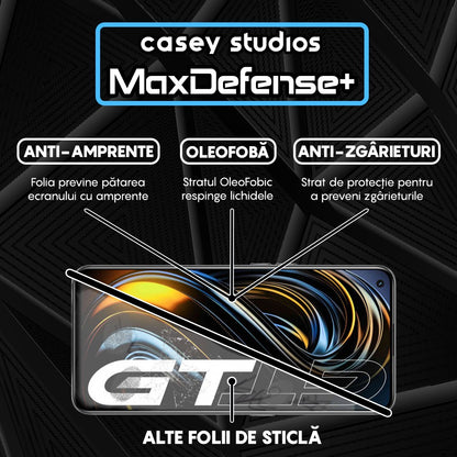 Folie Sticla MaxDefense+ - Realme GT 5G - Negru
