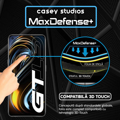 Folie Sticla MaxDefense+ - Realme GT 5G - Negru