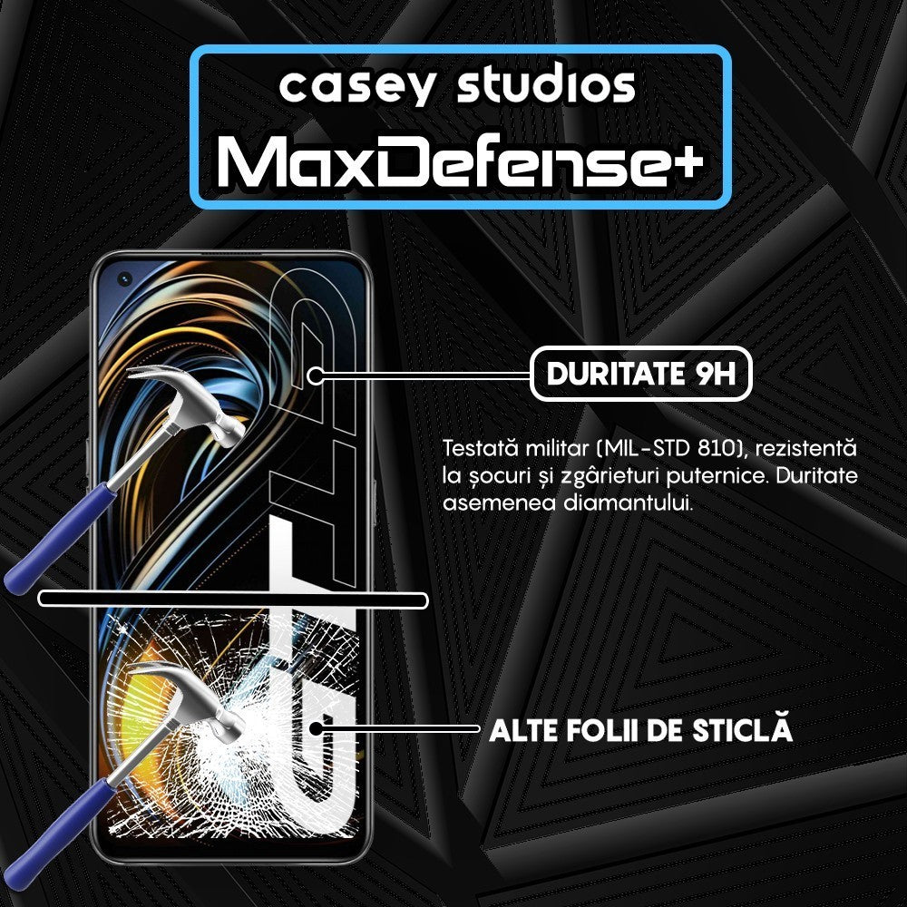 Folie Sticla MaxDefense+ - Realme GT 5G - Negru