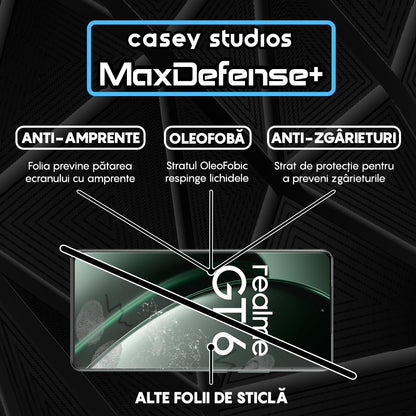 Folie Sticla MaxDefense+ - Realme GT 6 - Negru