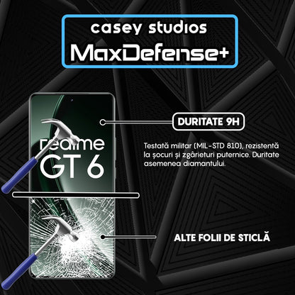 Folie Sticla MaxDefense+ - Realme GT 6 - Negru