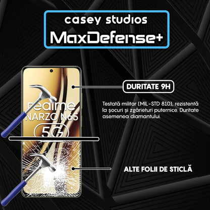 Folie Sticla MaxDefense+ - Realme Narzo N65 - Negru