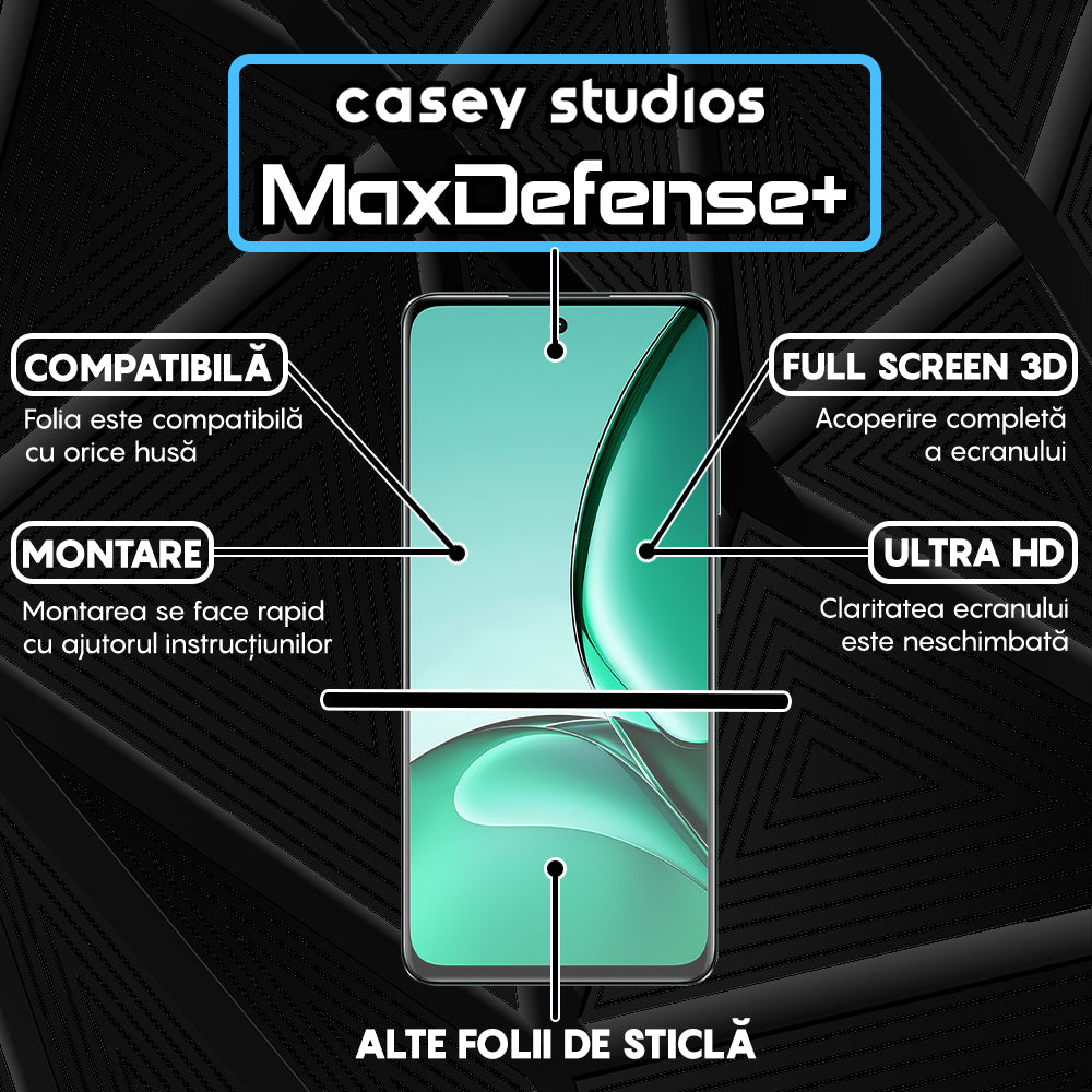 Folie Sticla MaxDefense+ - Realme V60 - Negru