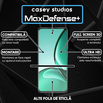Folie Sticla MaxDefense+ - Realme V60 - Negru