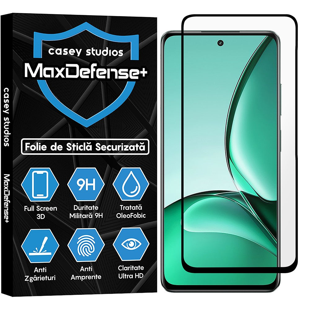 Folie Sticla MaxDefense+ - Realme V60 - Negru