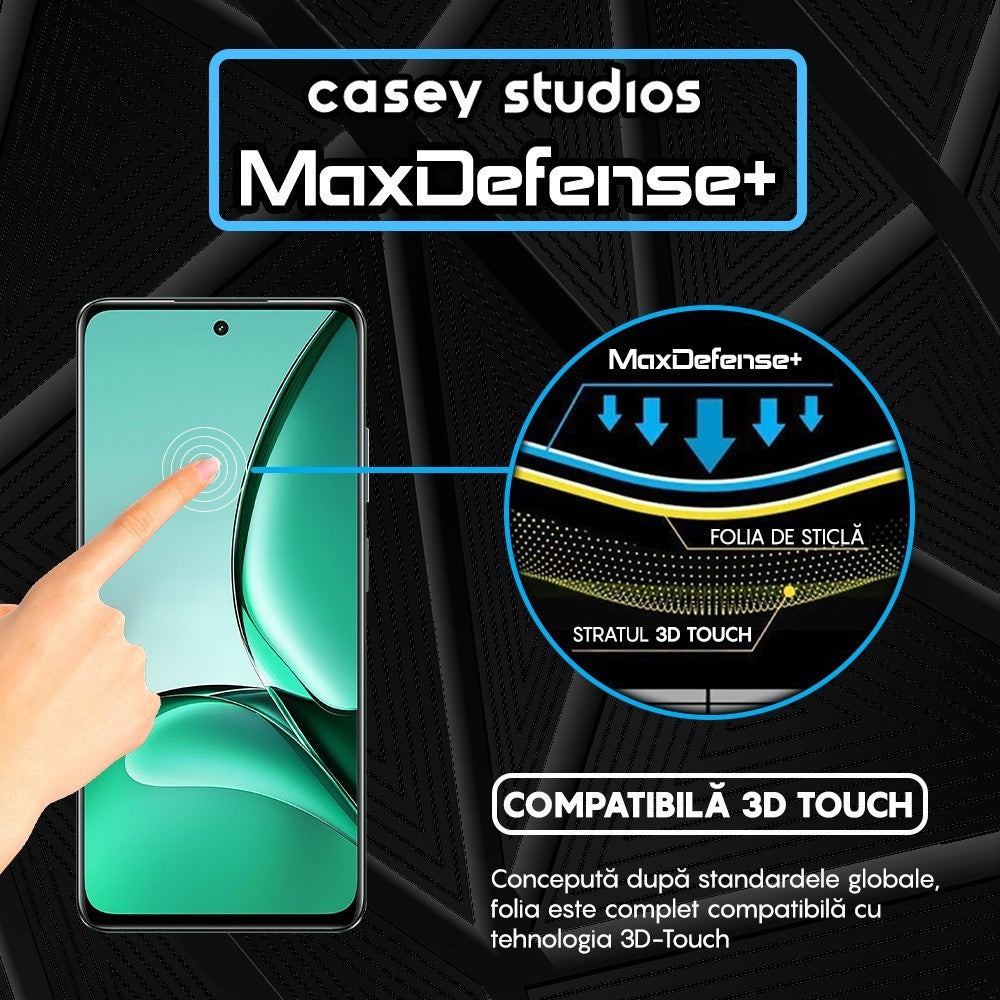Folie Sticla MaxDefense+ - Realme V60 - Negru