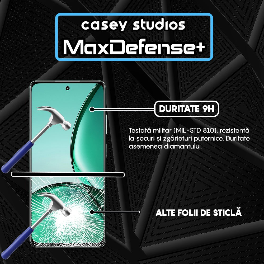 Folie Sticla MaxDefense+ - Realme V60 - Negru