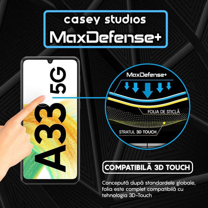 Folie Sticla MaxDefense+ - Samsung Galaxy A33 5G - Negru
