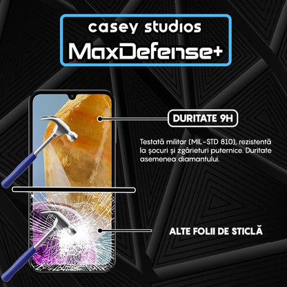 Folie Sticla MaxDefense+ - Samsung Galaxy A34/A15/A15 5G/A24 4G/A25/M15 - Negru