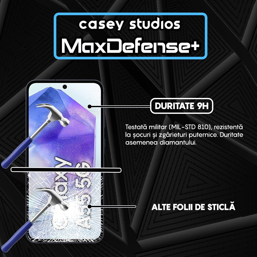 Folie Sticla MaxDefense+ - Samsung Galaxy A35/A55 - Negru