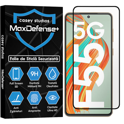 Folie Sticla MaxDefense+ - Samsung Galaxy F55 - Negru