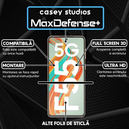 Folie Sticla MaxDefense+ - Samsung Galaxy F55 - Negru