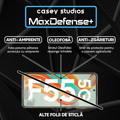 Folie Sticla MaxDefense+ - Samsung Galaxy F55 - Negru