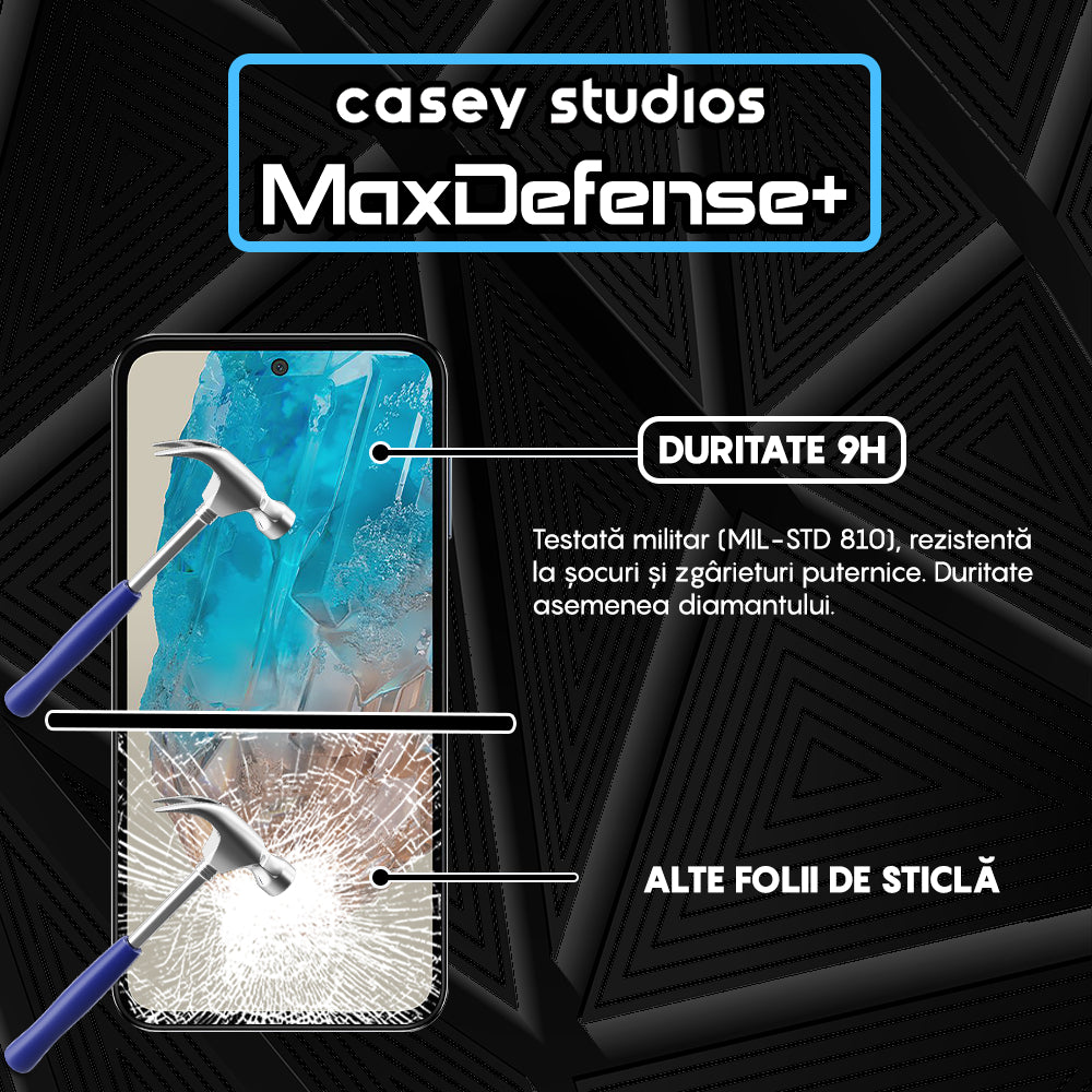 Folie Sticla MaxDefense+ - Samsung Galaxy M35 - Negru