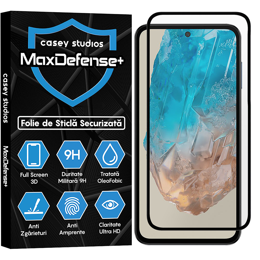 Folie Sticla MaxDefense+ - Samsung Galaxy M35 - Negru