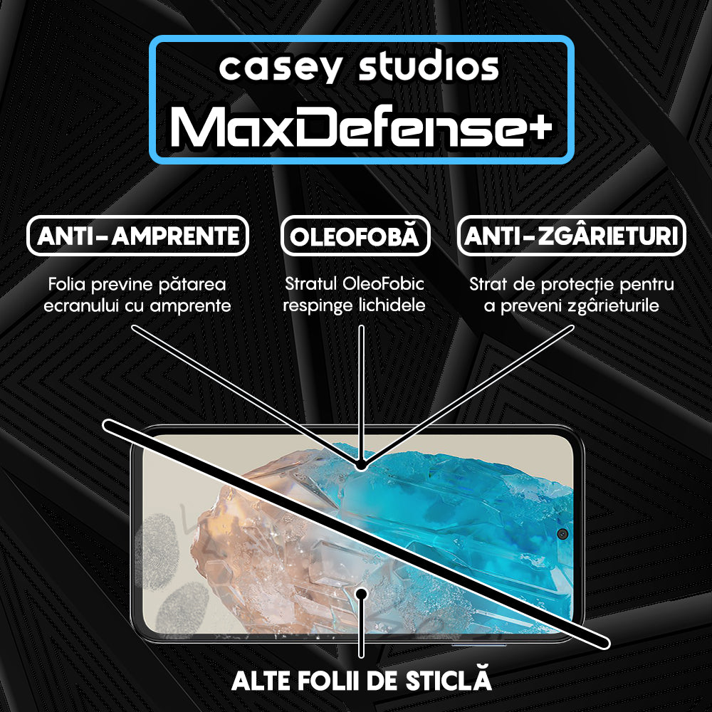 Folie Sticla MaxDefense+ - Samsung Galaxy M35 - Negru