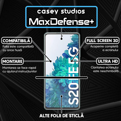 Folie Sticla MaxDefense+ - Samsung Galaxy S20 FE 2022 - Negru