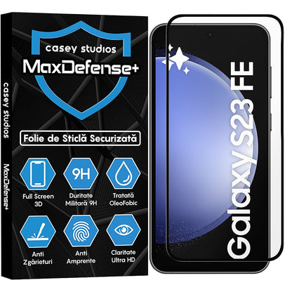 Folie Sticla MaxDefense+ - Samsung Galaxy S23 FE/A54 - Negru