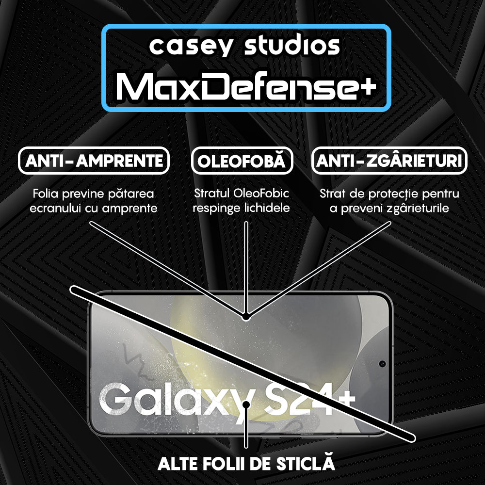 Folie Sticla MaxDefense+ - Samsung Galaxy S24 Plus - Negru