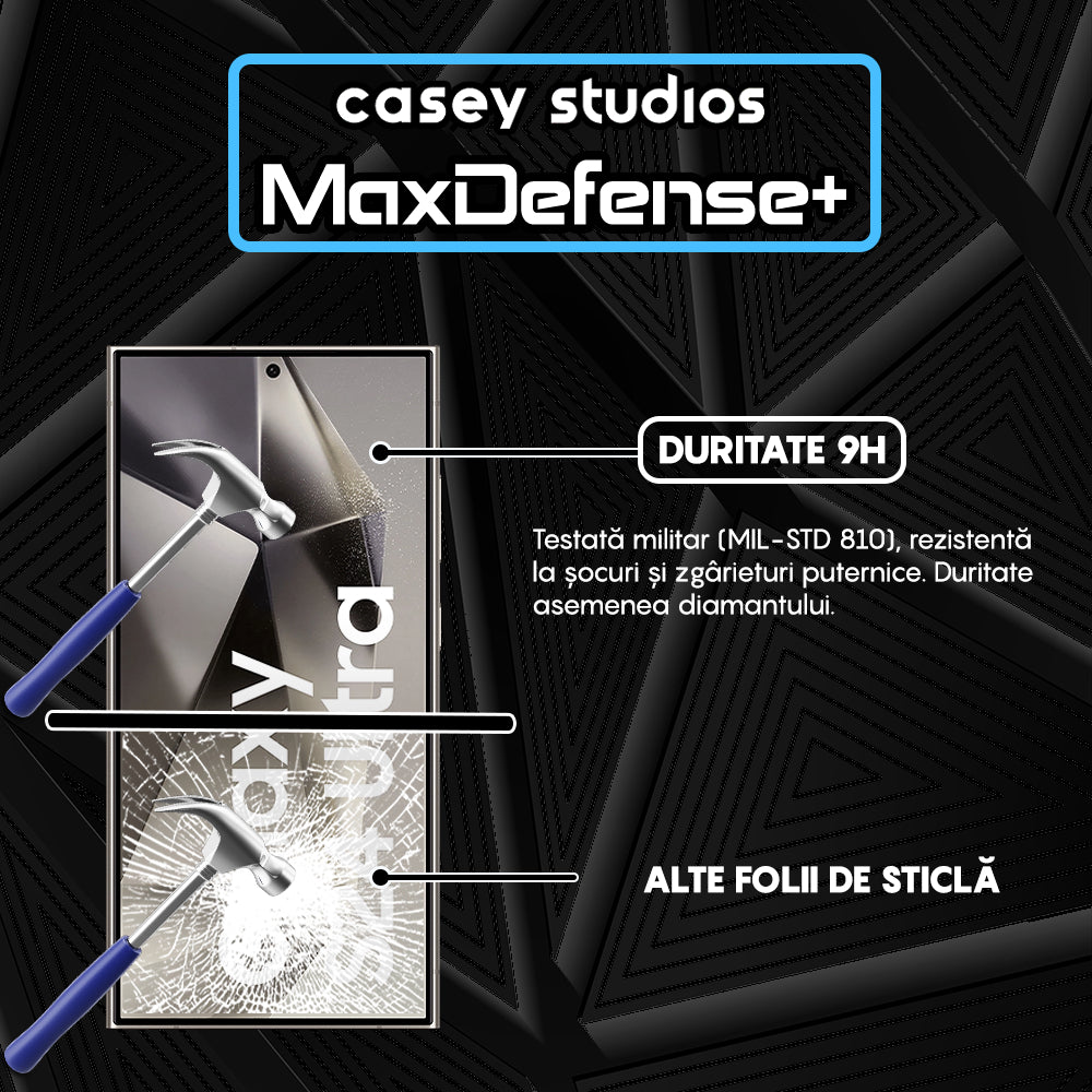 Folie Sticla MaxDefense+ - Samsung Galaxy S24 Ultra - Negru