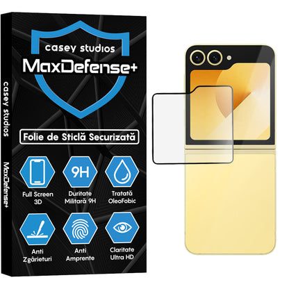 Folie Sticla MaxDefense+ - Samsung Galaxy Z Flip4 - Negru