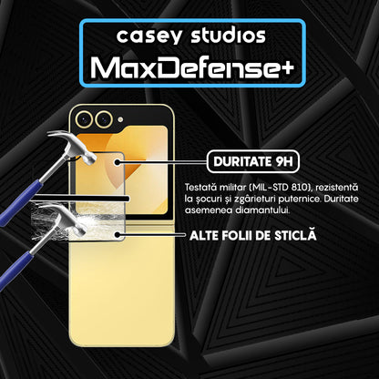 Folie Sticla MaxDefense+ - Samsung Galaxy Z Flip5 - Negru