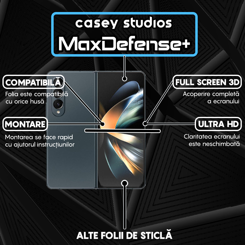 Folie Sticla MaxDefense+ - Samsung Galaxy Z Fold4 - Negru