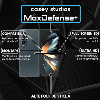 Folie Sticla MaxDefense+ - Samsung Galaxy Z Fold4 - Negru