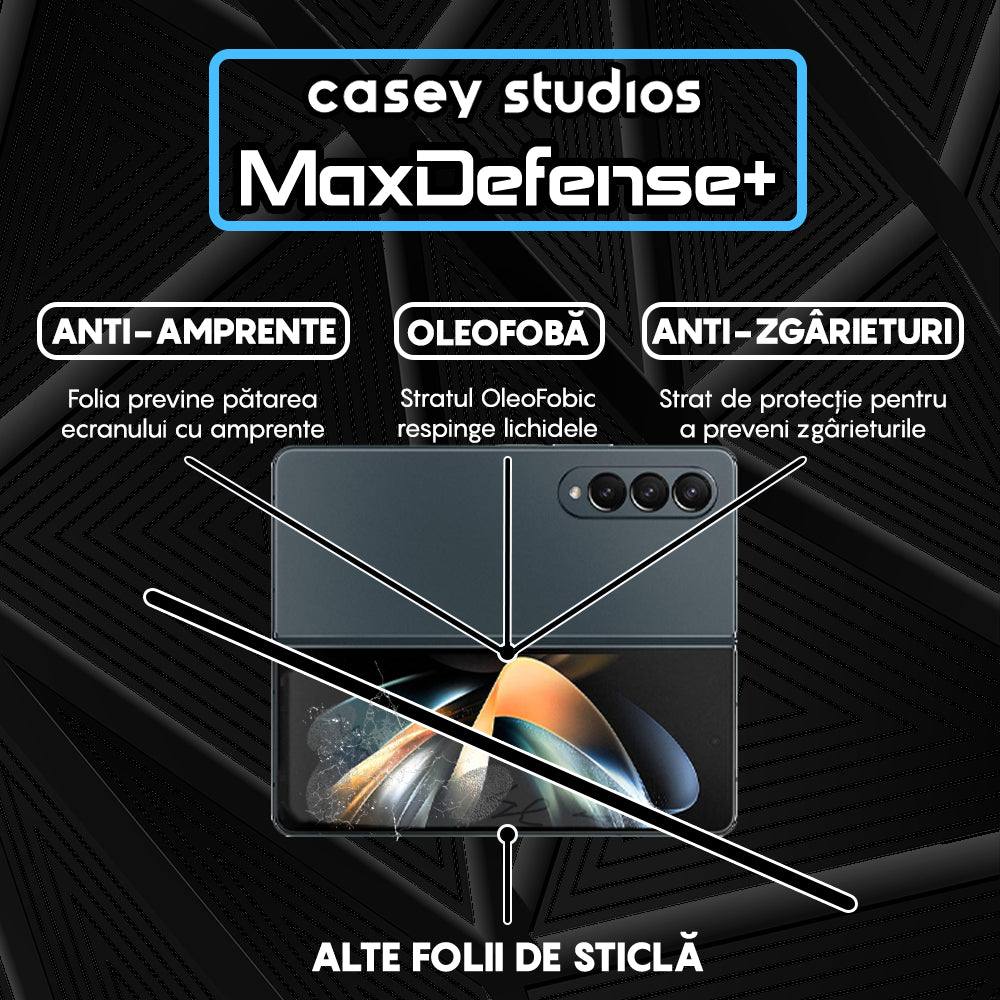 Folie Sticla MaxDefense+ - Samsung Galaxy Z Fold4 - Negru