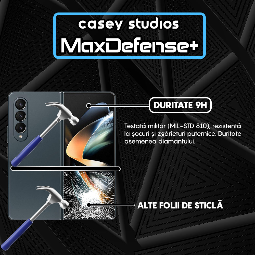 Folie Sticla MaxDefense+ - Samsung Galaxy Z Fold4 - Negru