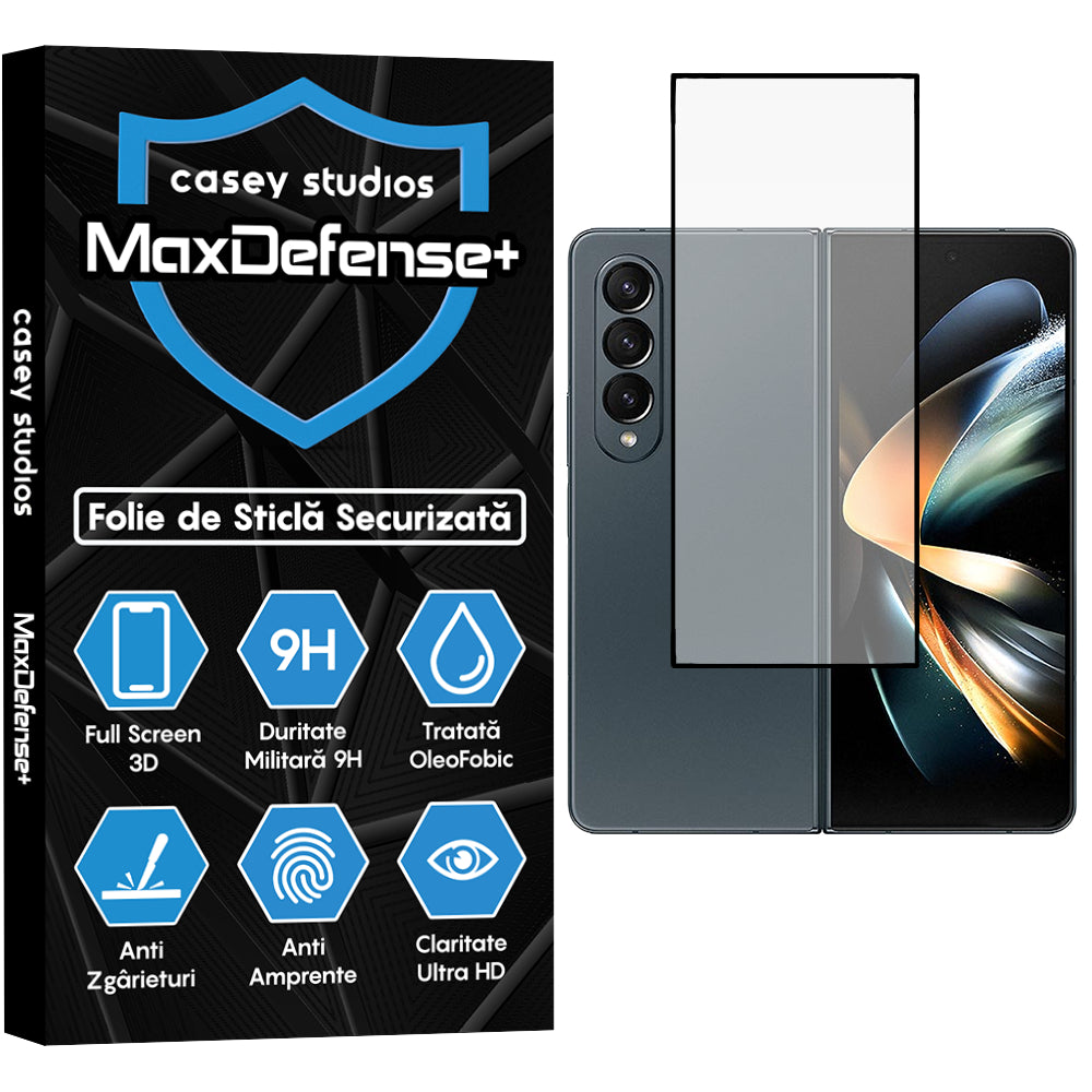 Folie Sticla MaxDefense+ - Samsung Galaxy Z Fold4 - Negru