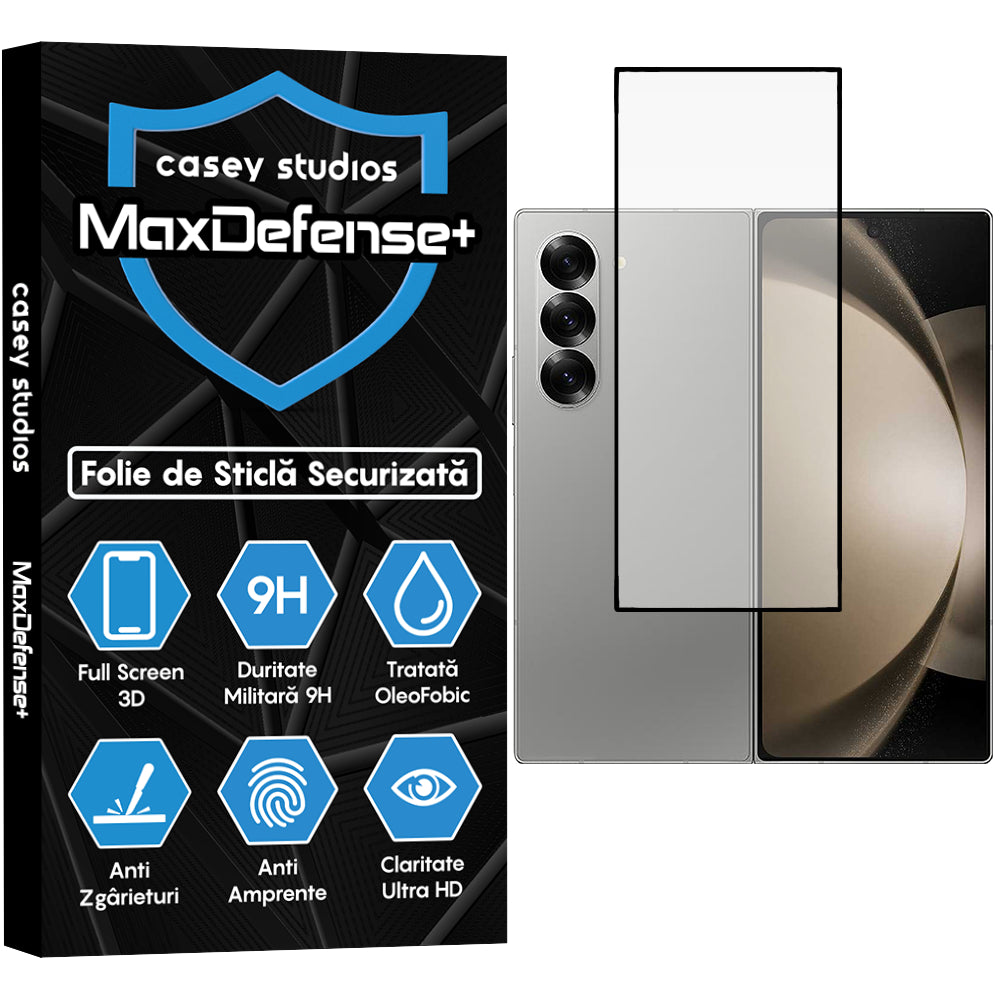 Folie Sticla MaxDefense+ - Samsung Galaxy Z Fold5 - Negru