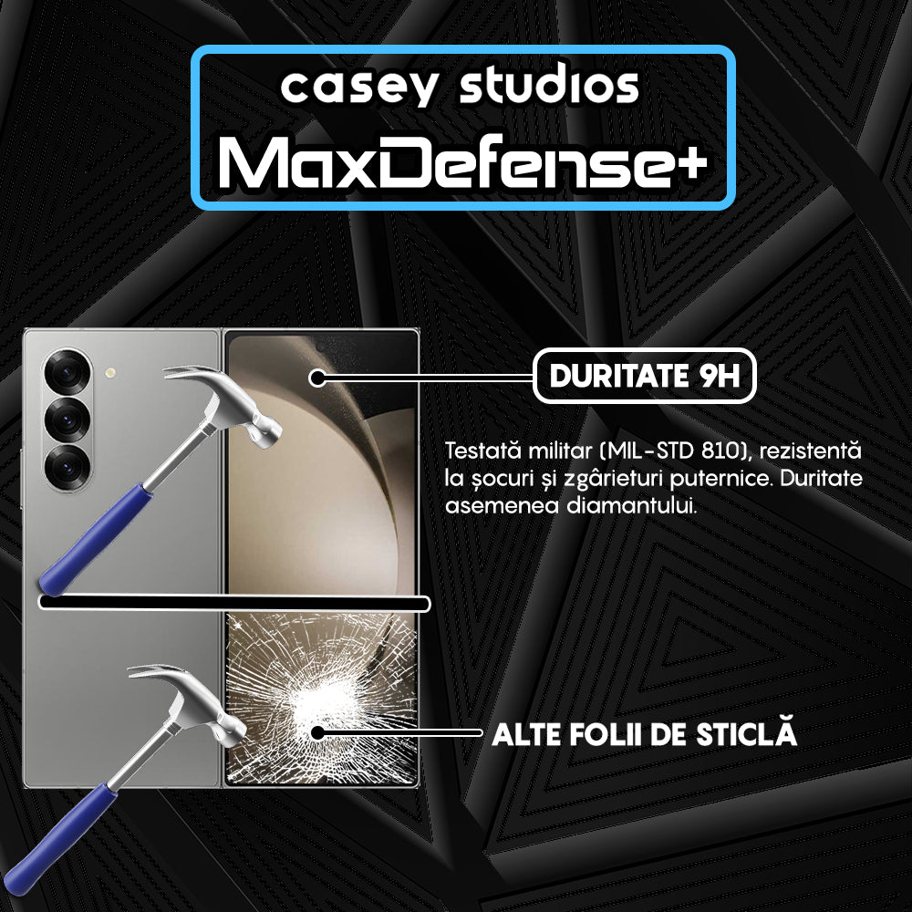 Folie Sticla MaxDefense+ - Samsung Galaxy Z Fold5 - Negru