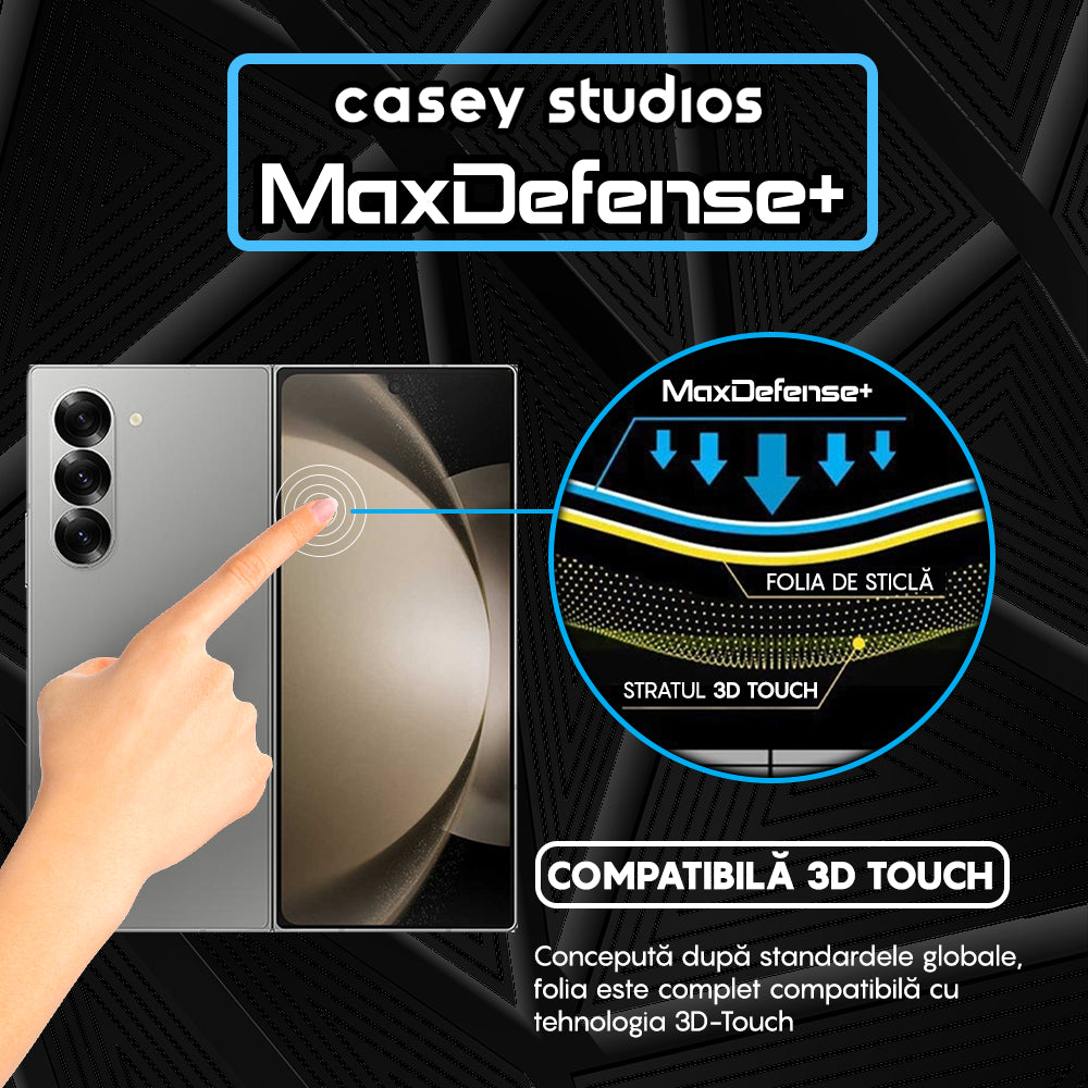 Folie Sticla MaxDefense+ - Samsung Galaxy Z Fold5 - Negru