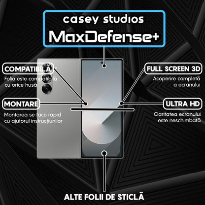 Folie Sticla MaxDefense+ - Samsung Galaxy Z Fold6 - Negru