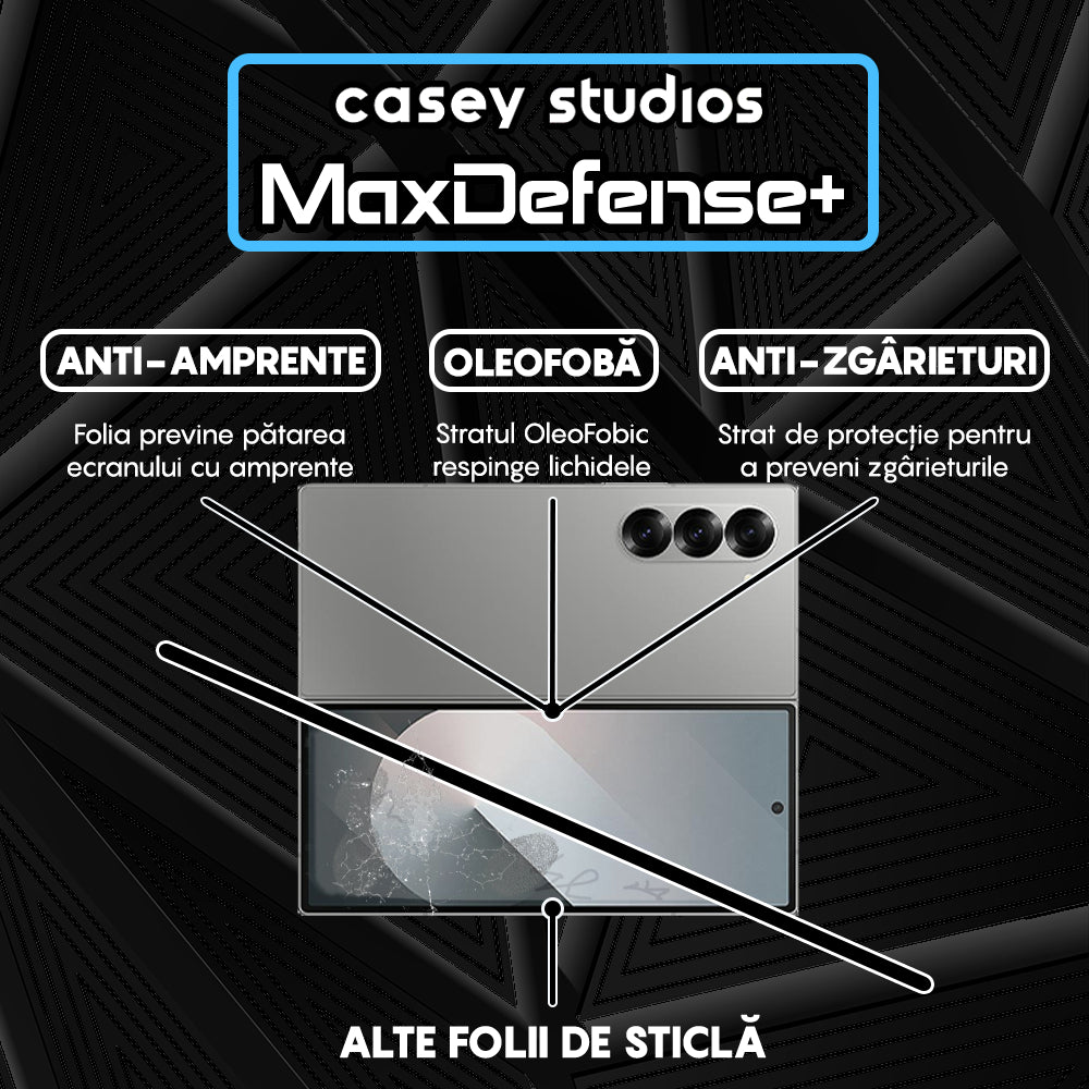 Folie Sticla MaxDefense+ - Samsung Galaxy Z Fold6 - Negru