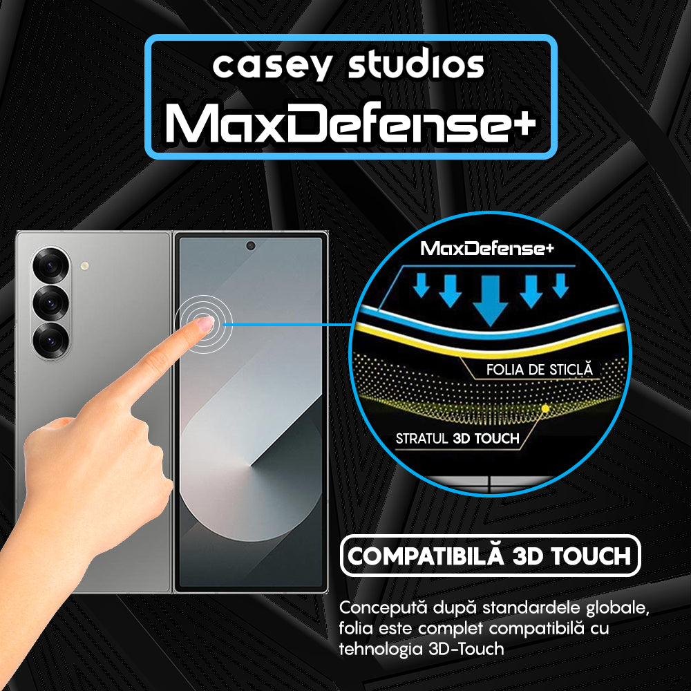 Folie Sticla MaxDefense+ - Samsung Galaxy Z Fold6 - Negru
