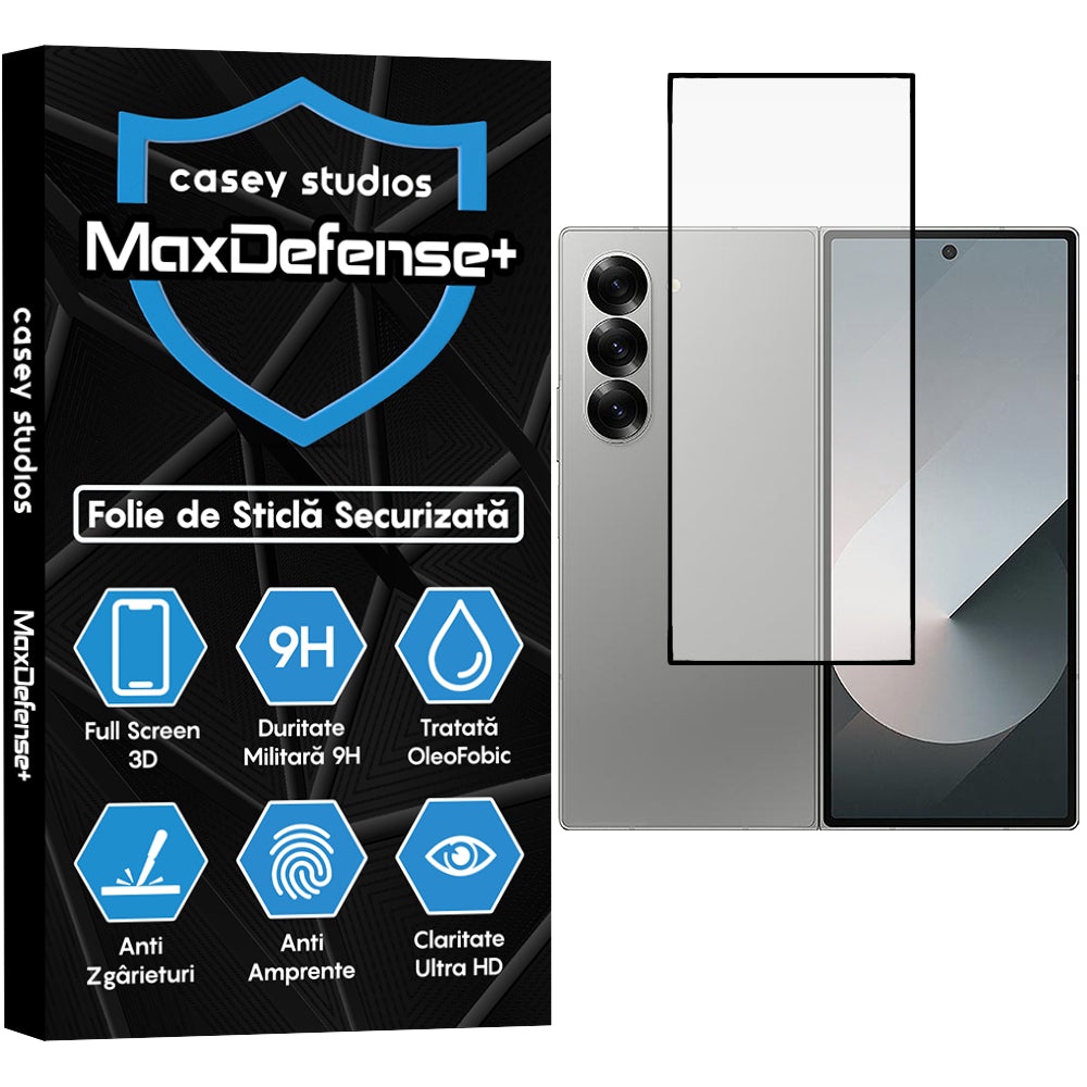 Folie Sticla MaxDefense+ - Samsung Galaxy Z Fold6 - Negru