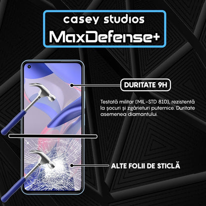 Folie Sticla MaxDefense+ - Xiaomi 11 Lite 5G NE/Mi 11 Lite/Mi 11 Lite 5G - Negru
