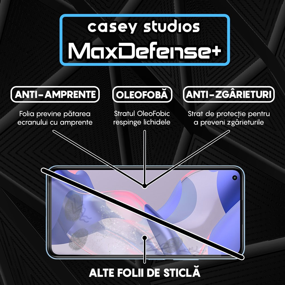 Folie Sticla MaxDefense+ - Xiaomi 11 Lite 5G NE/Mi 11 Lite/Mi 11 Lite 5G - Negru