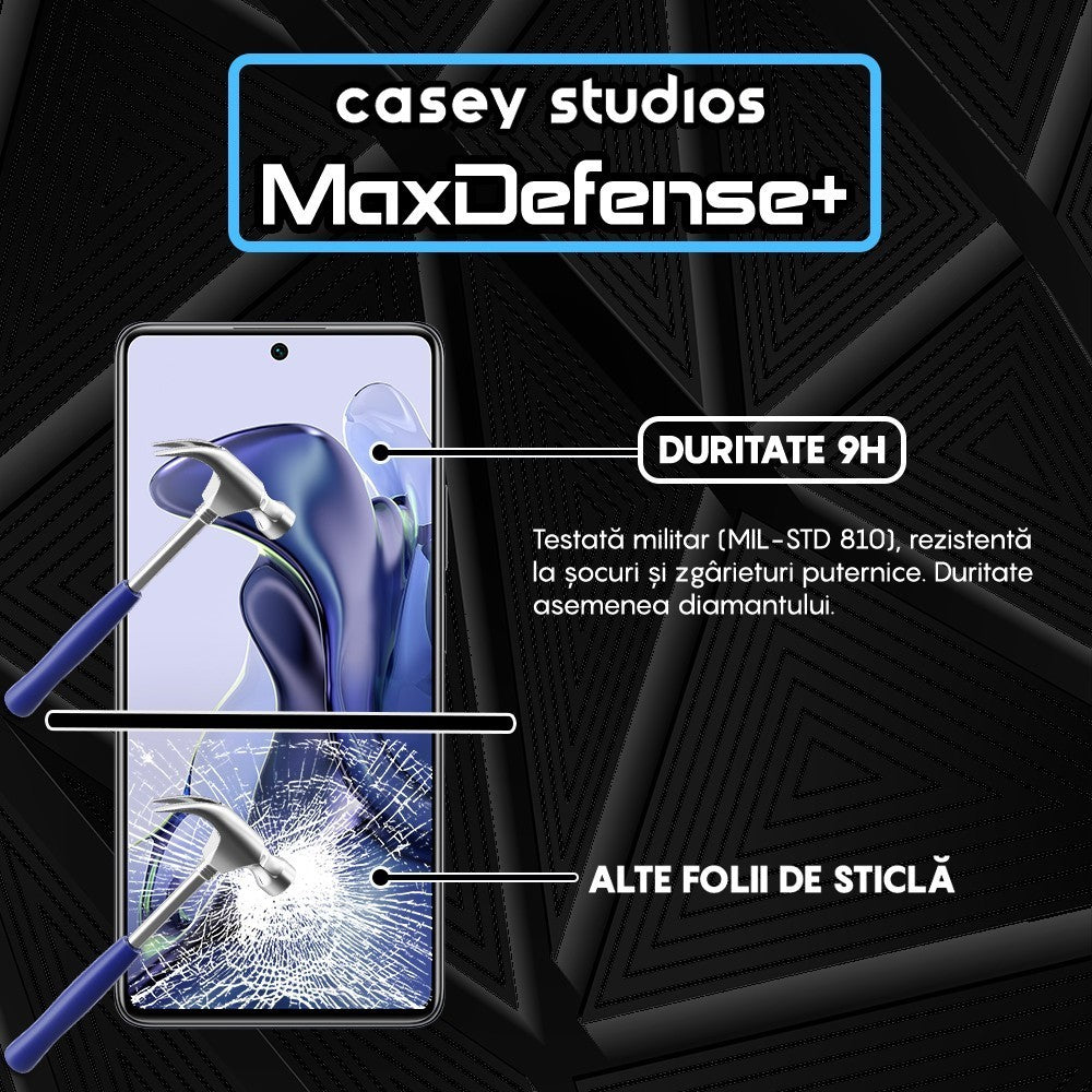 Folie Sticla MaxDefense+ - Xiaomi 11T/11T Pro - Negru