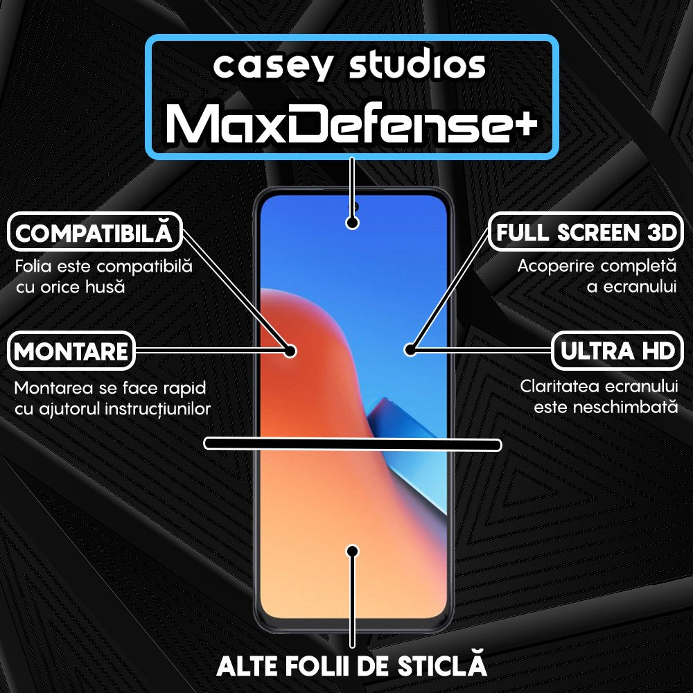 Folie Sticla MaxDefense+ - Xiaomi 12 Pro - Negru