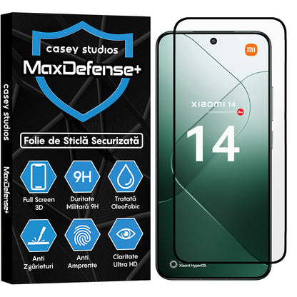 Folie Sticla MaxDefense+ - Xiaomi 13/14 - Negru