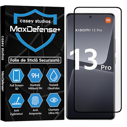 Folie Sticla MaxDefense+ - Xiaomi 13 Pro - Negru