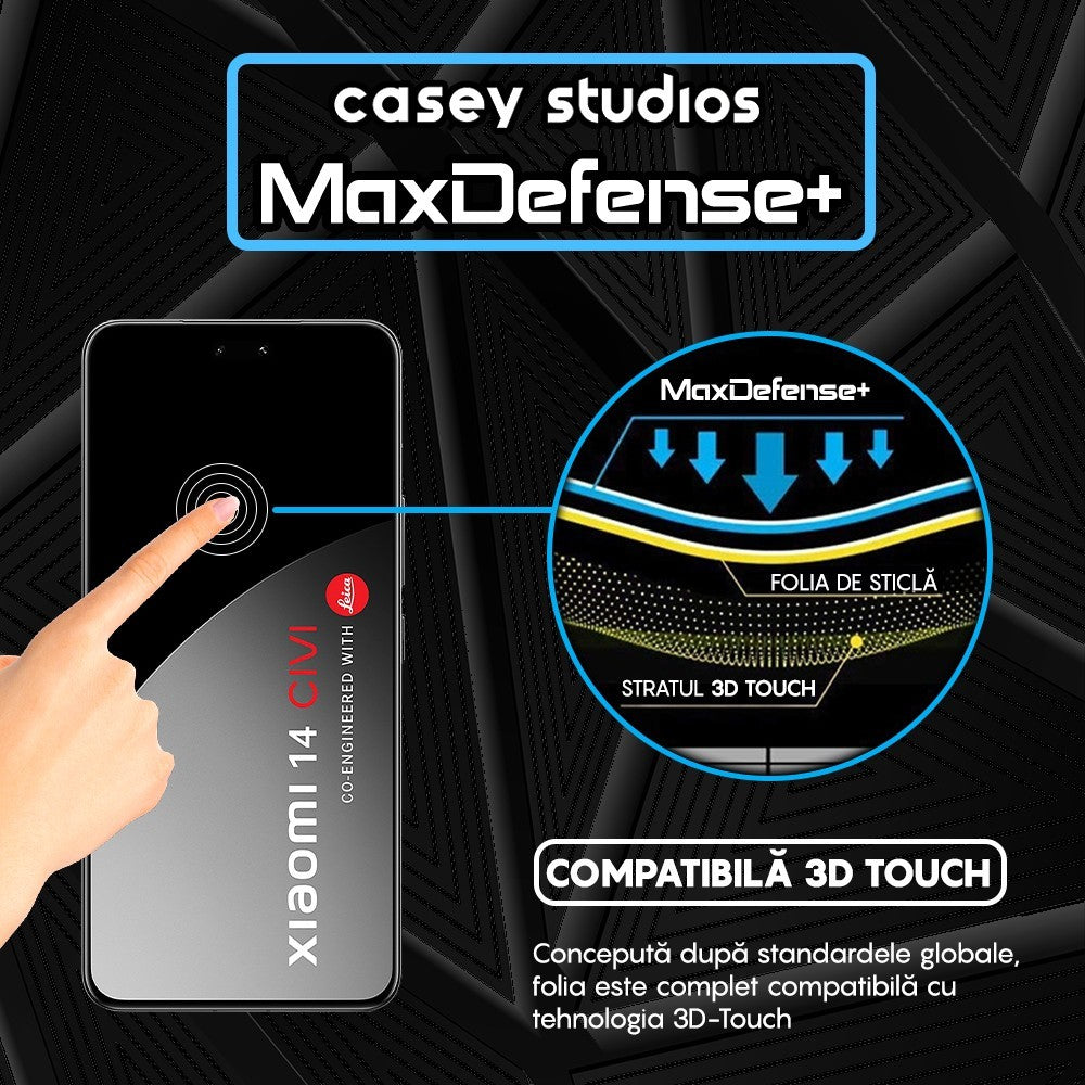 Folie Sticla MaxDefense+ - Xiaomi 14 Civi - Negru