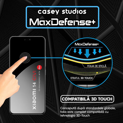 Folie Sticla MaxDefense+ - Xiaomi 14 Civi - Negru