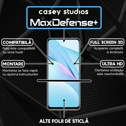 Folie Sticla MaxDefense+ - Xiaomi Mi 10T 5G/Mi 10T Lite 5G/Mi 10T Pro 5G/Poco X3/Poco X3 NFC/Poco X3 Pro/Poco X3 Pro - Negru